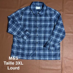 Chemise épaisse à rayures M&S - 3XL