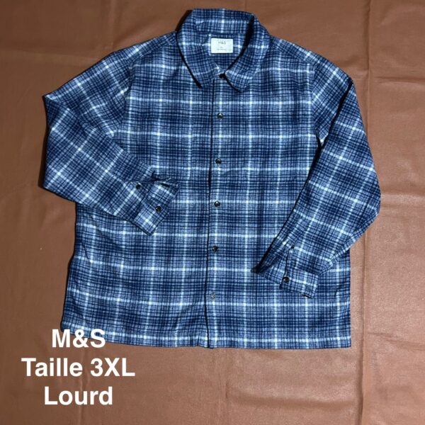 Chemise épaisse à rayures M&S - 3XL