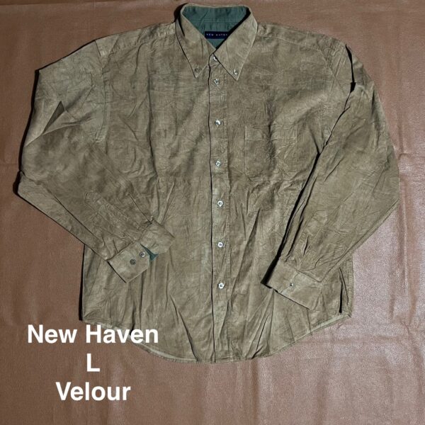 Chemise velour kaki New Haven - L