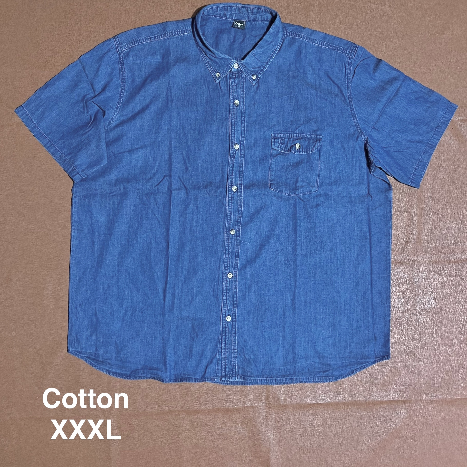 Chemise bleue Cotton - 3XL