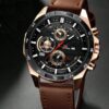 Montre homme sport Doré/Marron