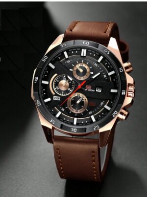 Montre homme sport Doré/Marron